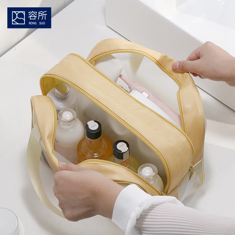 Makeup And Wash Storage Bag Multi-Functional Large Capacity Portable Travel Waterproof Fitness Swimming Bath Double-Layer Storage Bag - Image 4